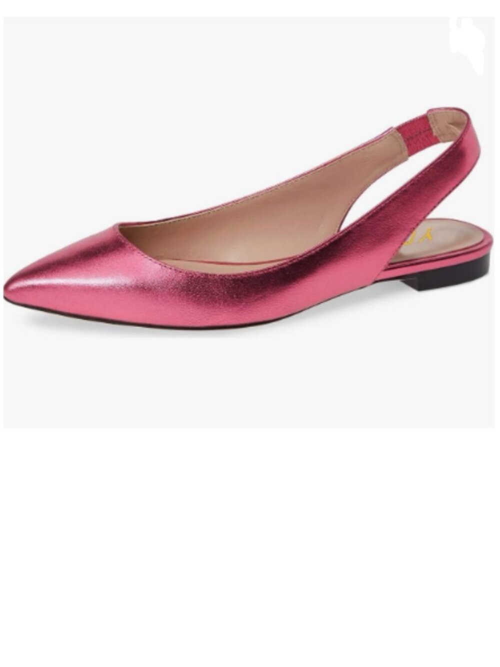 YDN Pink Pointed Toe Slingback Low Heel Slide Sandals Comfortable Slip On Pump